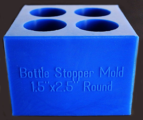 4 Bottle Stoppers Silicone Mold - 1-1/2" Diameter x 2-1/2" Deep each