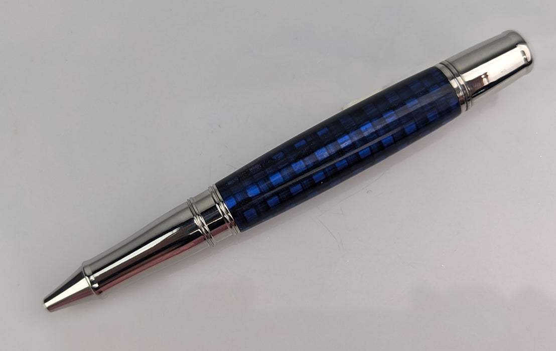 Sierra Halo Weave Pen Blank  - Electric Blue