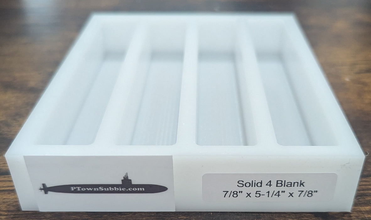 HDPE 4 Cavity Blank Mold - 7/8" x 5-1/4" x 7/8"