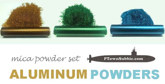 Aluminum Mica Powder Set of 3 - net 0.35 ounce (10 Grams) Each