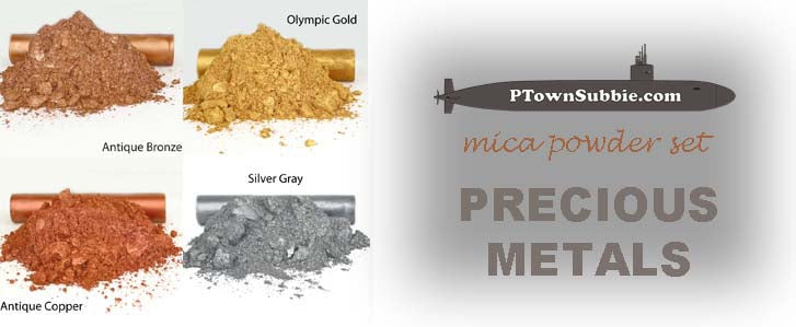 Precious Metals Mica Powder Set of 4 - net 1 Ounce (28 grams) Each