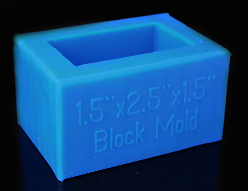 1.5" x 2.5" x 1.5" Horizontal Block Silicone Mold