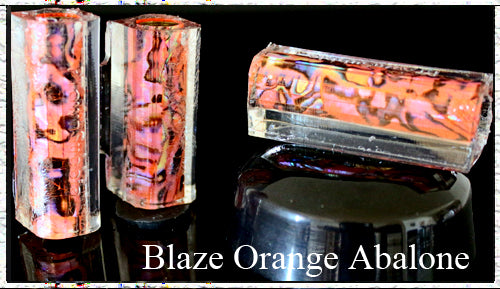 Blaze Orange Sierra Paua Abalone Pen Blank
