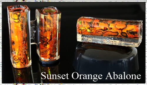 Sunset Orange Junior Paua Abalone Pen Blank