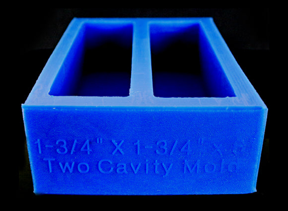 1-3/4"  x 6" x 1-3/4" Two Horizontal Blank Silicone Mold