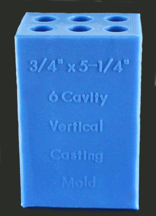 6 Blank Vertical Silicone Mold - 3/4" Diameter x 5-1/4" Deep each