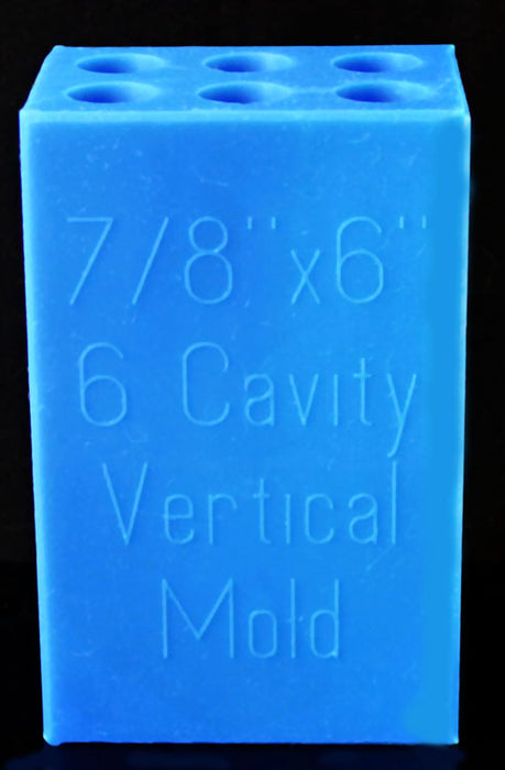 6 Blank Vertical Silicone Mold - 7/8" Diameter x 6" each